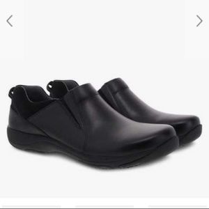 Dansko Neci Black Leather Slip-On Clogs (NIB)